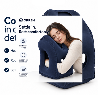 Inflatable Pillow with Head & Chin Support