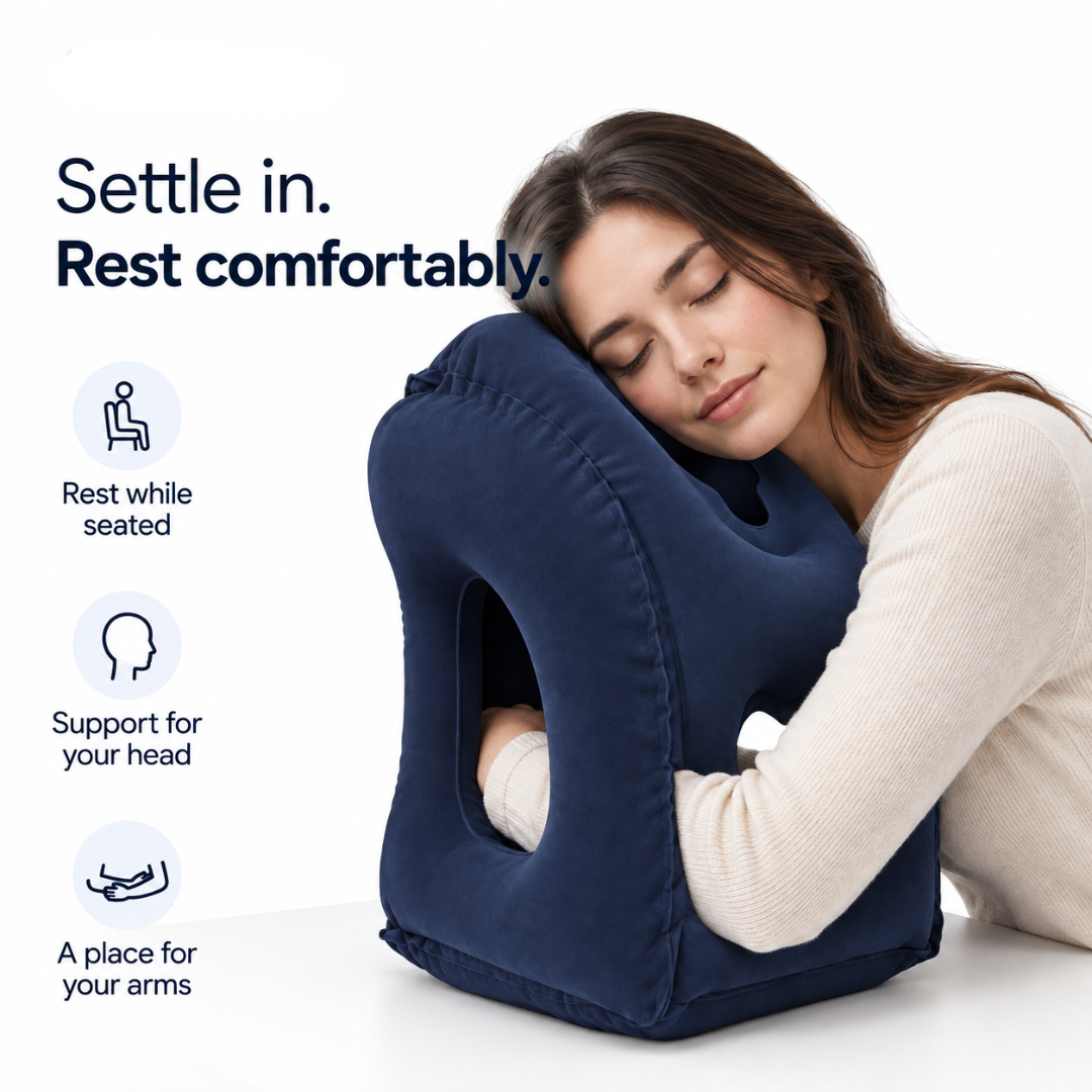 Inflatable Pillow with Head & Chin Support