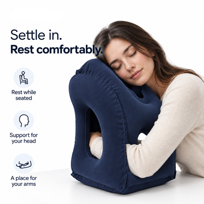 Inflatable Pillow with Head & Chin Support