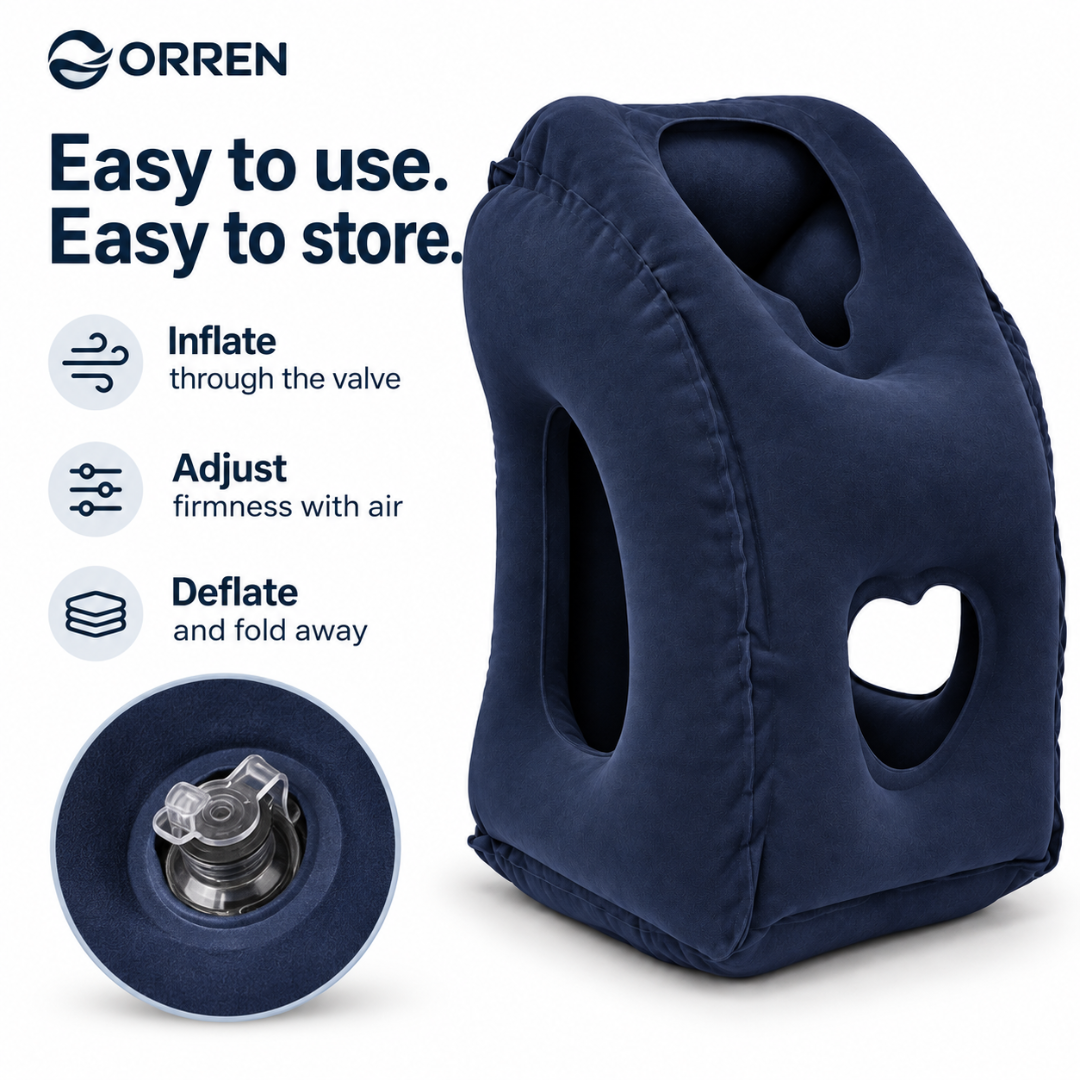 Inflatable Pillow with Head & Chin Support