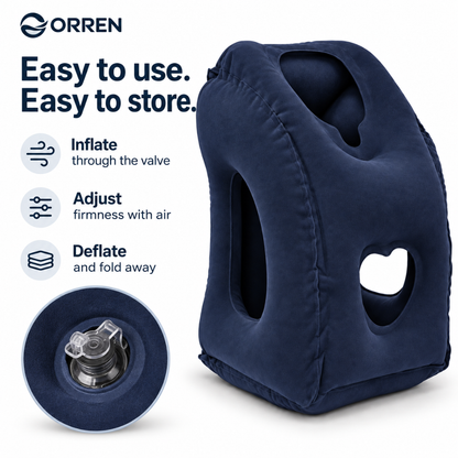 Inflatable Pillow with Head & Chin Support