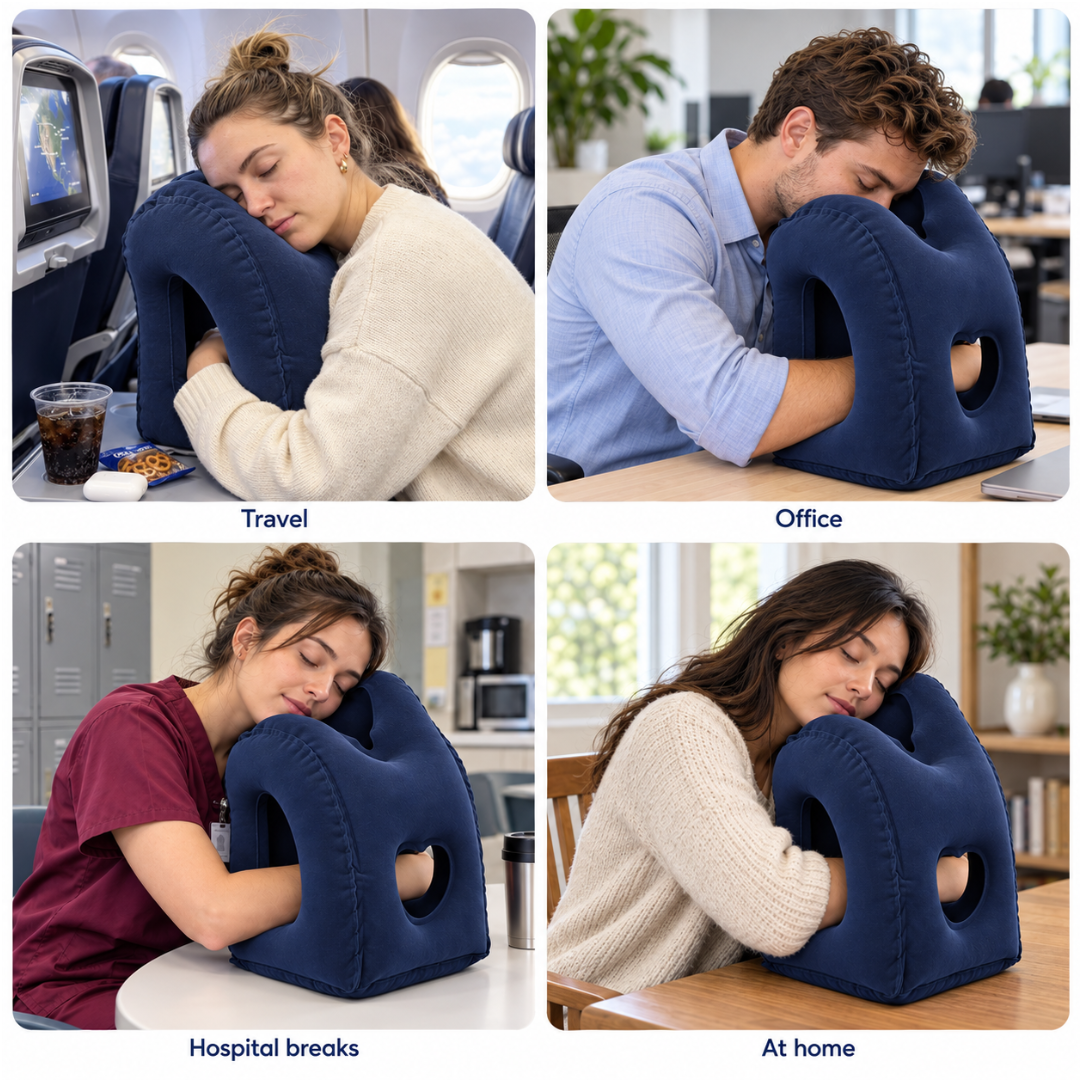 Inflatable Pillow with Head & Chin Support
